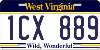 WV license plate 1CX889