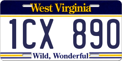 WV license plate 1CX890