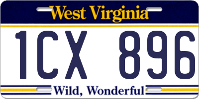 WV license plate 1CX896