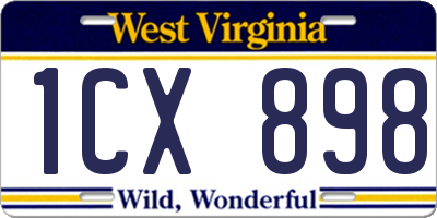 WV license plate 1CX898