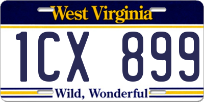 WV license plate 1CX899
