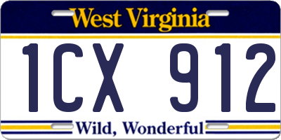 WV license plate 1CX912