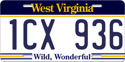WV license plate 1CX936
