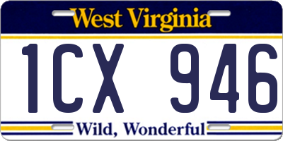 WV license plate 1CX946