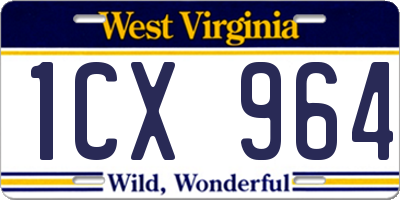 WV license plate 1CX964