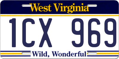 WV license plate 1CX969