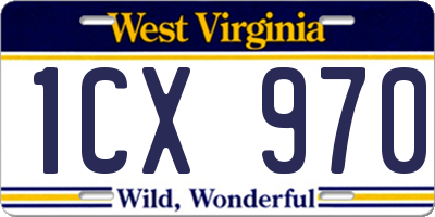 WV license plate 1CX970