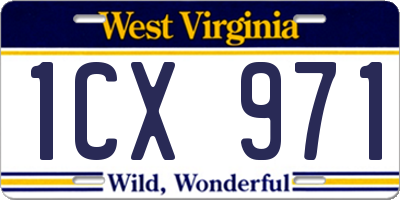 WV license plate 1CX971