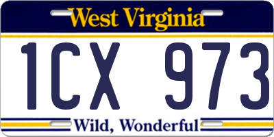 WV license plate 1CX973