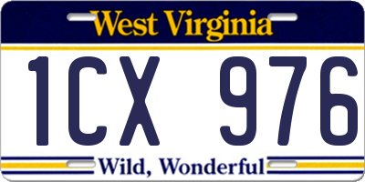 WV license plate 1CX976