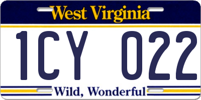 WV license plate 1CY022