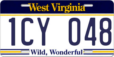 WV license plate 1CY048