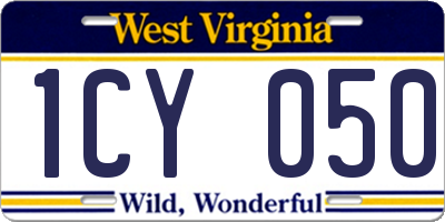 WV license plate 1CY050