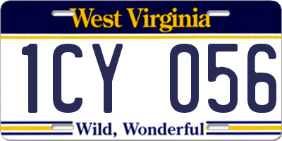 WV license plate 1CY056