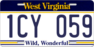 WV license plate 1CY059