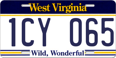 WV license plate 1CY065