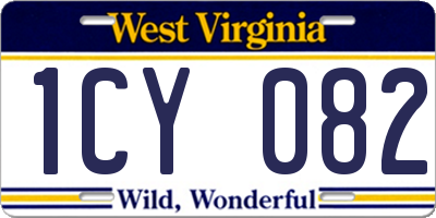 WV license plate 1CY082