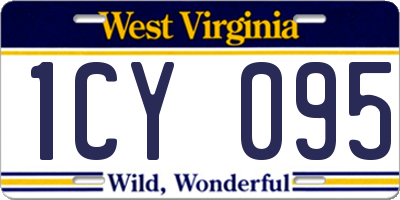 WV license plate 1CY095