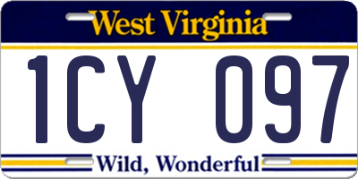 WV license plate 1CY097