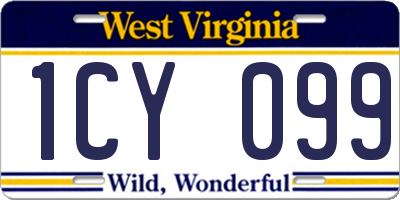 WV license plate 1CY099