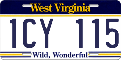 WV license plate 1CY115