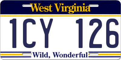 WV license plate 1CY126