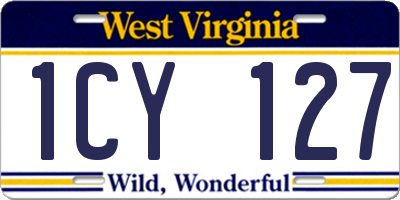 WV license plate 1CY127