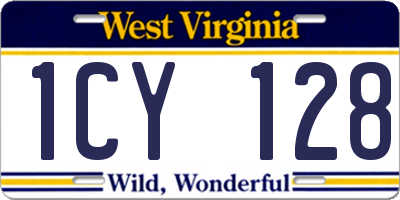 WV license plate 1CY128