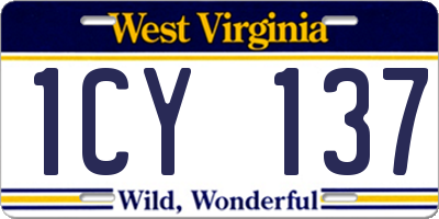 WV license plate 1CY137