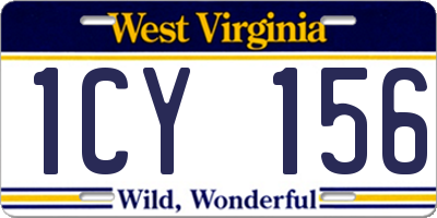 WV license plate 1CY156