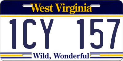 WV license plate 1CY157