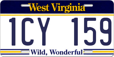 WV license plate 1CY159