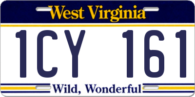 WV license plate 1CY161