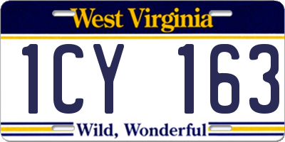 WV license plate 1CY163