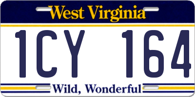 WV license plate 1CY164