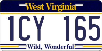 WV license plate 1CY165