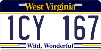 WV license plate 1CY167