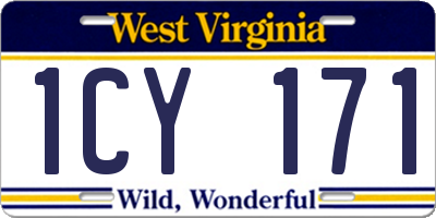 WV license plate 1CY171