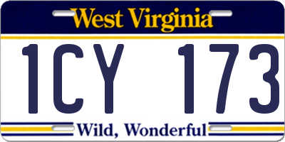 WV license plate 1CY173