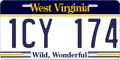WV license plate 1CY174