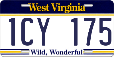 WV license plate 1CY175