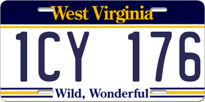 WV license plate 1CY176
