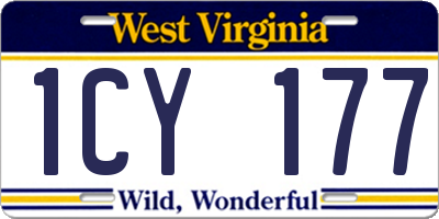 WV license plate 1CY177