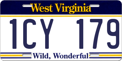 WV license plate 1CY179