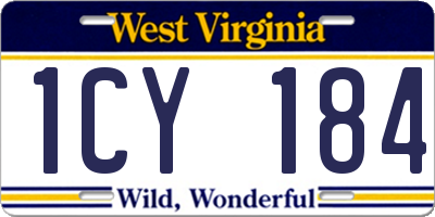 WV license plate 1CY184