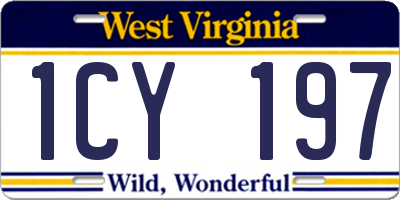 WV license plate 1CY197