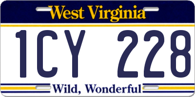 WV license plate 1CY228