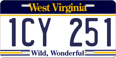 WV license plate 1CY251