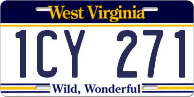 WV license plate 1CY271