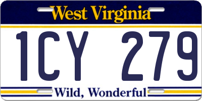 WV license plate 1CY279